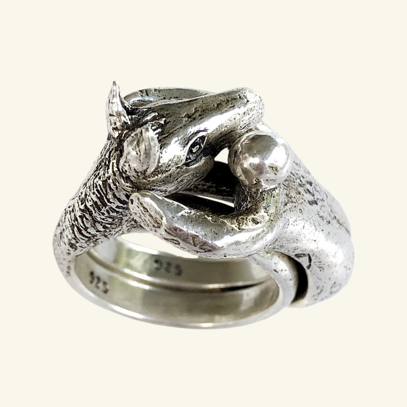 Trust Rings with Horse in Sterling Silver