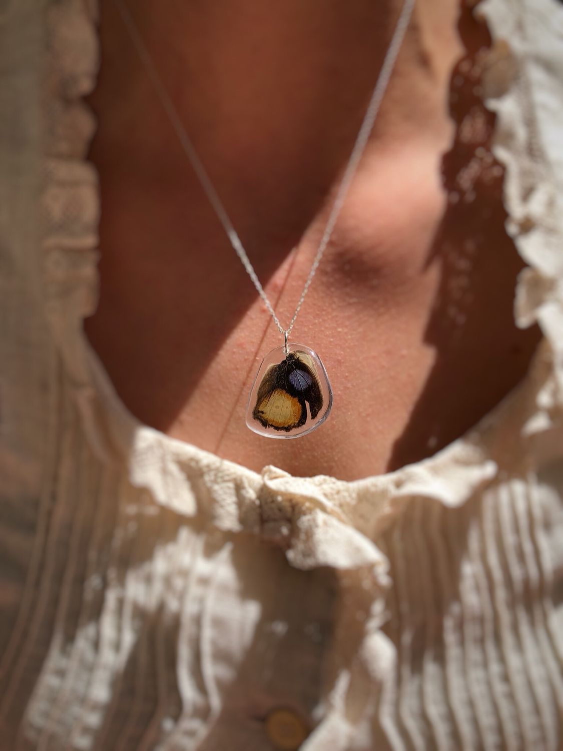 December | Yellow Pansy Necklace