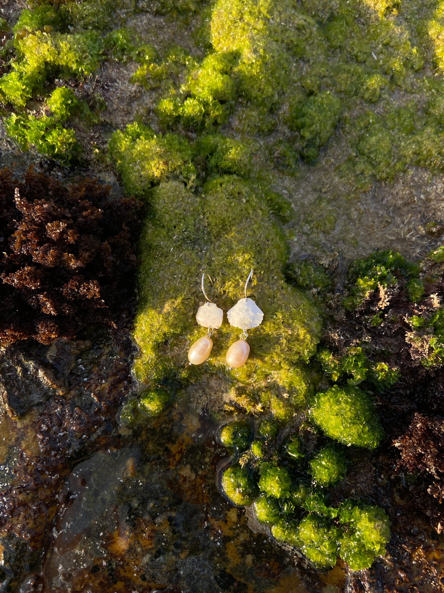Tiny Crab & Freshwater Pearl Dangles
