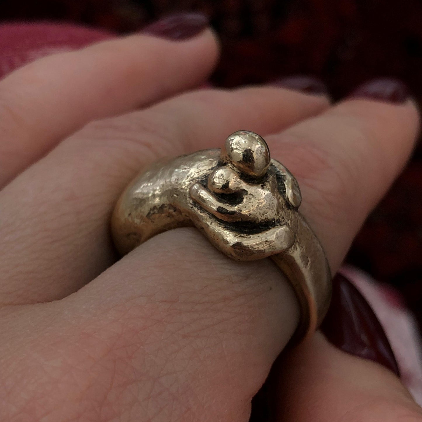 Embrace your inner child ring in Jewelers Bronze