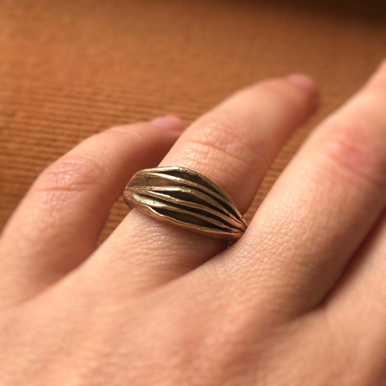 Seedpod Ring in Jewelers Bronze
