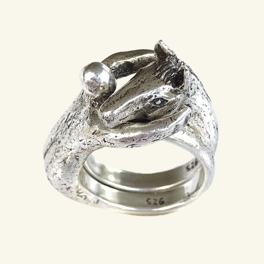Trust Rings with Horse in Sterling Silver
