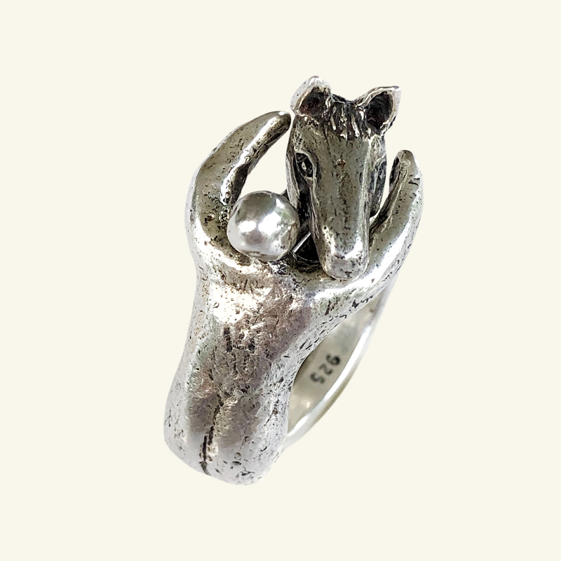 Trust Rings with Horse in Sterling Silver